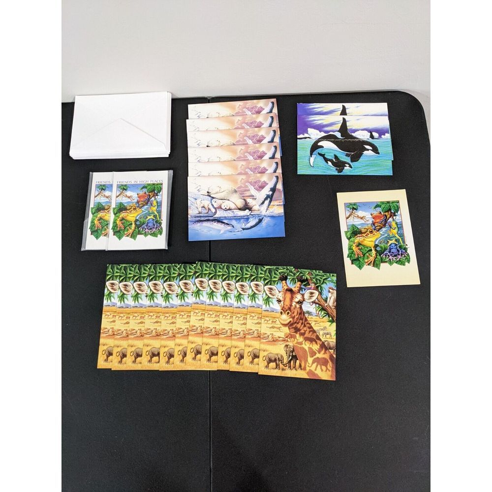 Lot of 45 Vintage Animal Cards Human-i-Tees  - Birthday, Thank You, Greeting‎